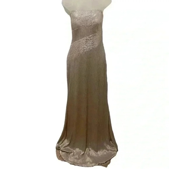Rene Ruiz Collection Strapless Metallic Gown Size 14 - Picture 3 of 7
